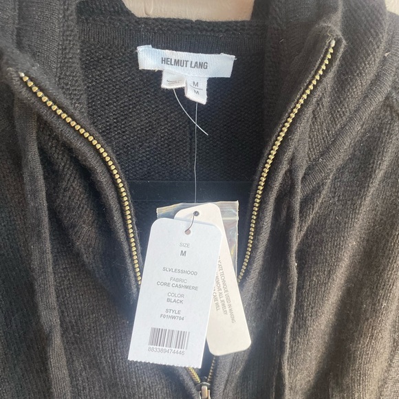 Helmet Lang Black Cashmere Sleeveless Zip-Up Vest szM - Picture 6 of 6